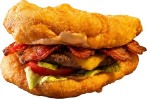 Lángos Burger with Bacon Jam