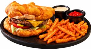 Lángos Burger with Smoked Paprika Fries